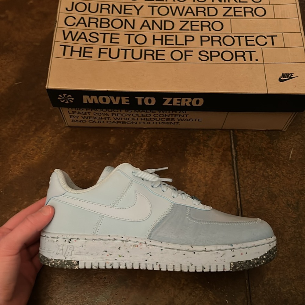 Women’s Nike Air Force 1 Crater. US size 9. Chambray Blue.